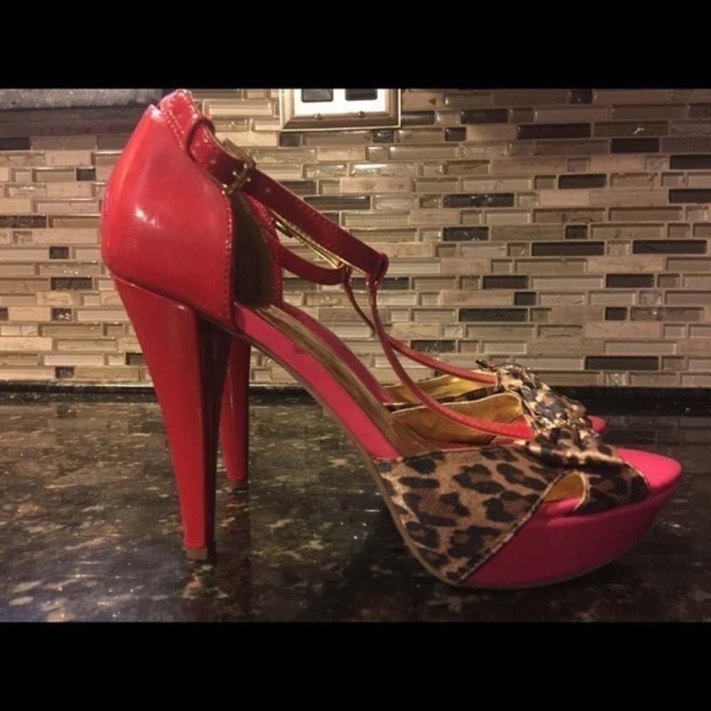 Guess 5 inch heels- Red & Hot Pink